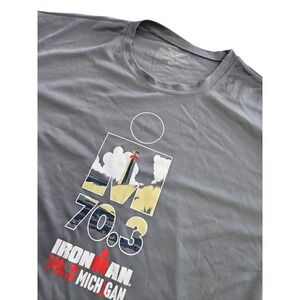 Michigan Ironman 70.3 Premium Performance Training T Shirt Mens XL Gray